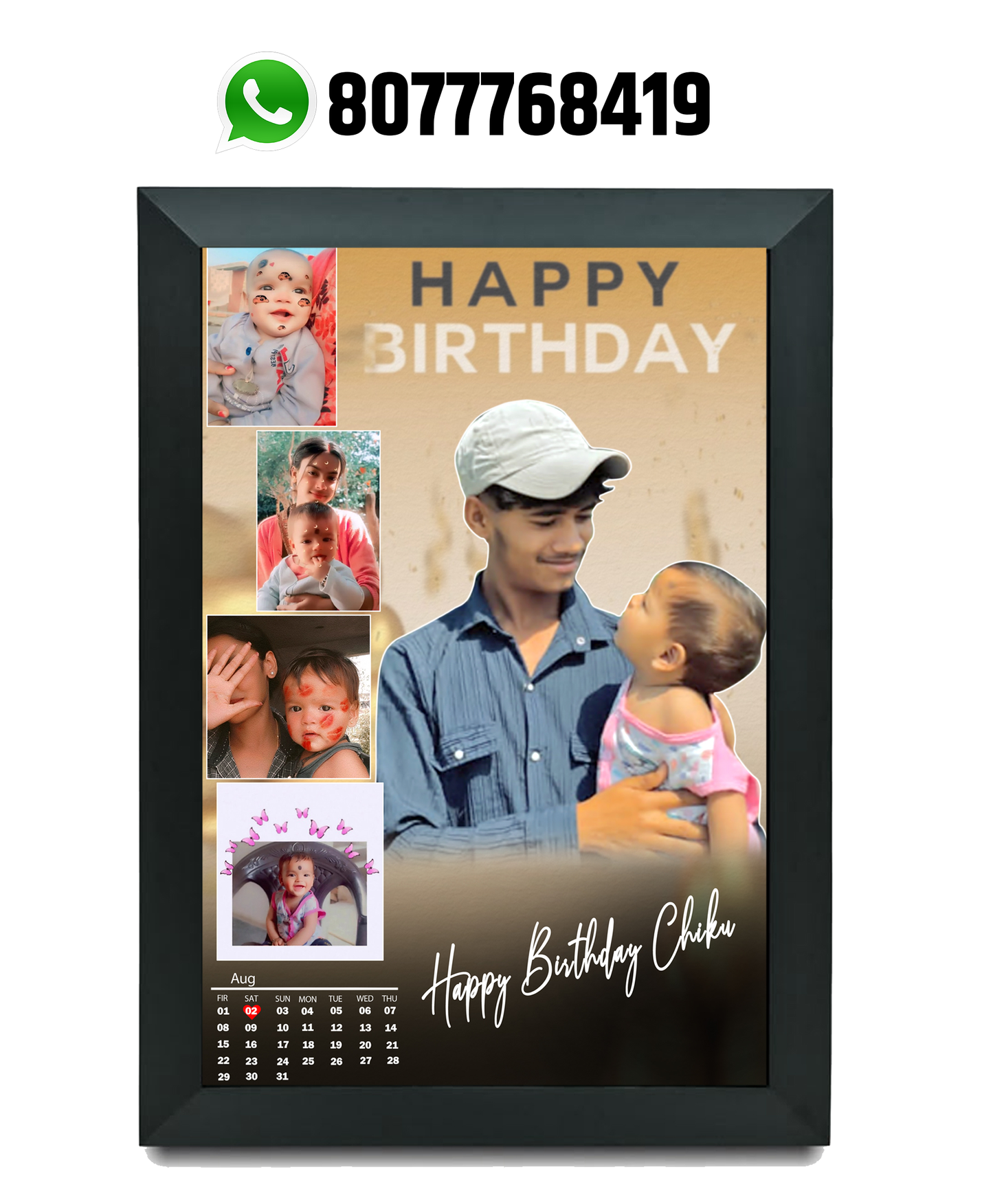 New Birthday Photo Frame 8x12 inch Black ,